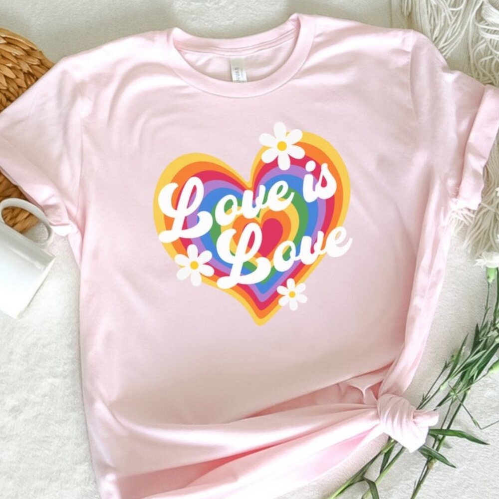 Vintage Style Pride Shirt, Flora Rainbow Shirt